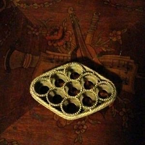 Victorian antique nine spot lipstick holder